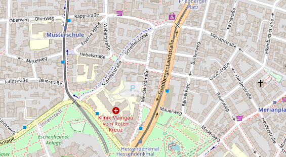 Fahrradwerkstatt auf Satellitenbild