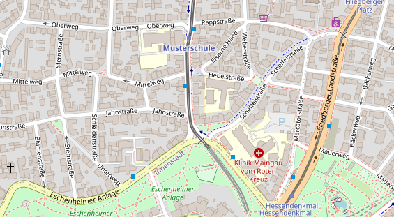 Fahrradwerkstatt auf Satellitenbild