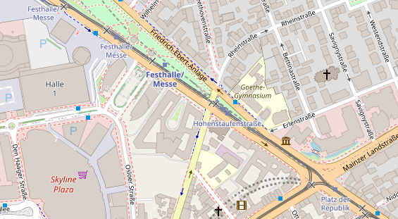 Fahrradwerkstatt auf Satellitenbild