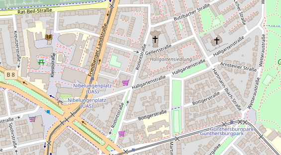 Fahrradwerkstatt auf Satellitenbild