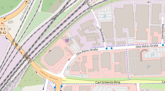 Fahrradwerkstatt auf Satellitenbild