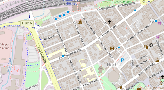 Fahrradwerkstatt auf Satellitenbild