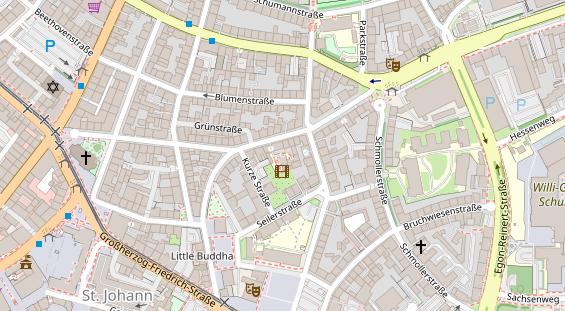 Fahrradwerkstatt auf Satellitenbild