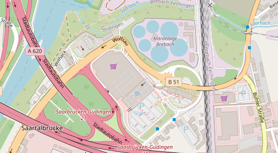 Fahrradwerkstatt auf Satellitenbild
