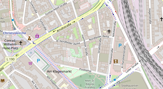 Fahrradwerkstatt auf Satellitenbild