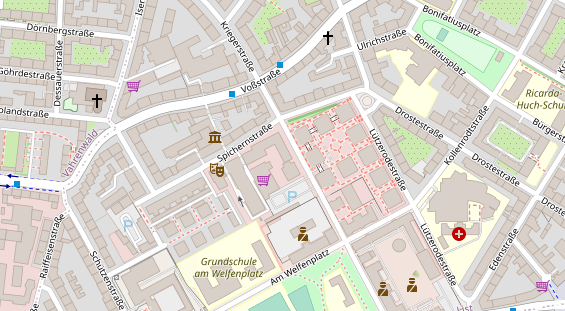 Fahrradwerkstatt auf Satellitenbild