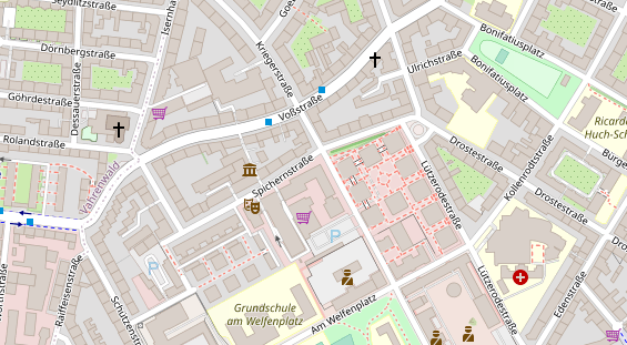 Fahrradwerkstatt auf Satellitenbild