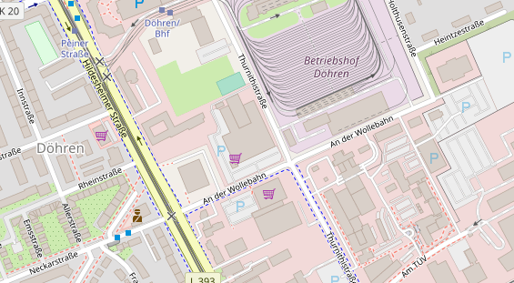 Fahrradwerkstatt auf Satellitenbild