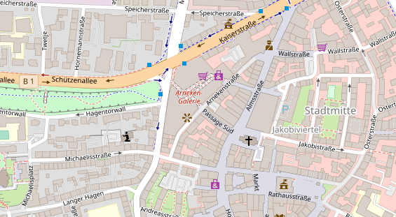 Fahrradwerkstatt auf Satellitenbild