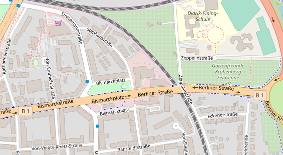 Fahrradwerkstatt auf Satellitenbild