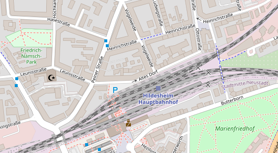 Fahrradwerkstatt auf Satellitenbild