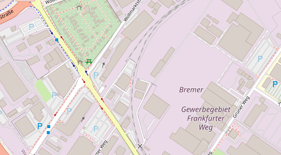 Fahrradwerkstatt auf Satellitenbild