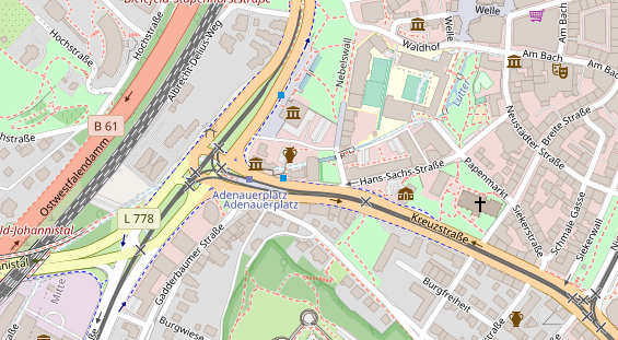 Fahrradwerkstatt auf Satellitenbild