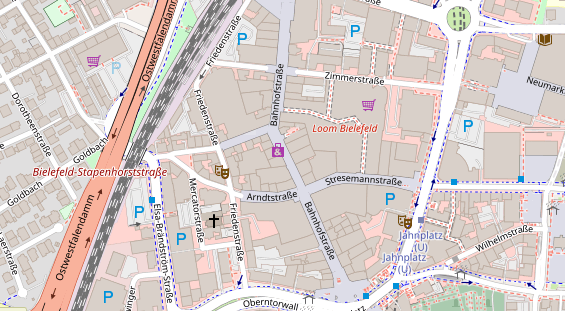 Fahrradwerkstatt auf Satellitenbild