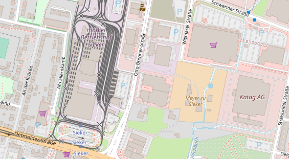 Fahrradwerkstatt auf Satellitenbild