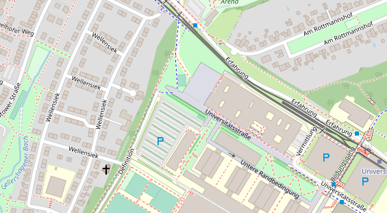 Fahrradwerkstatt auf Satellitenbild
