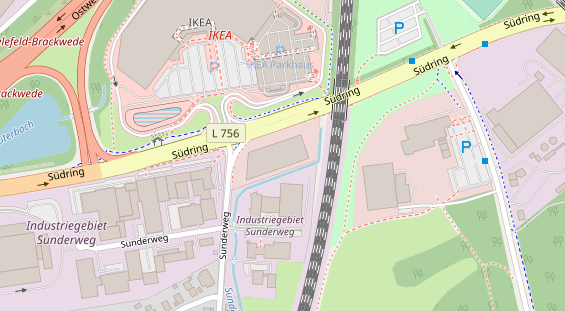 Fahrradwerkstatt auf Satellitenbild
