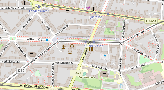 Fahrradwerkstatt auf Satellitenbild