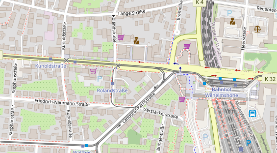 Fahrradwerkstatt auf Satellitenbild