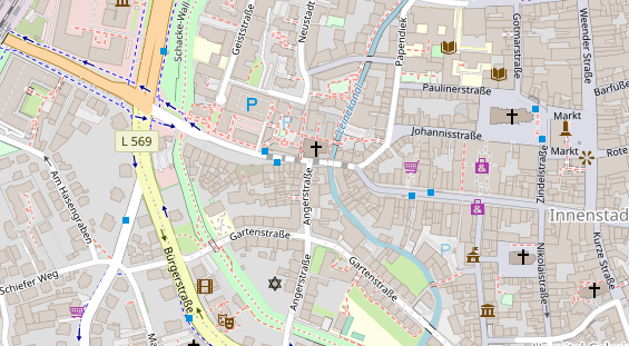 Fahrradwerkstatt auf Satellitenbild