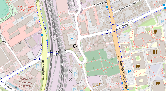 Fahrradwerkstatt auf Satellitenbild
