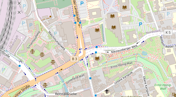 Fahrradwerkstatt auf Satellitenbild