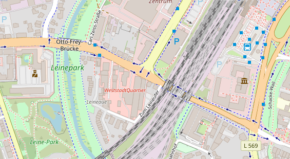 Fahrradwerkstatt auf Satellitenbild