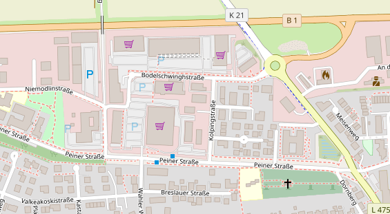 Fahrradwerkstatt auf Satellitenbild