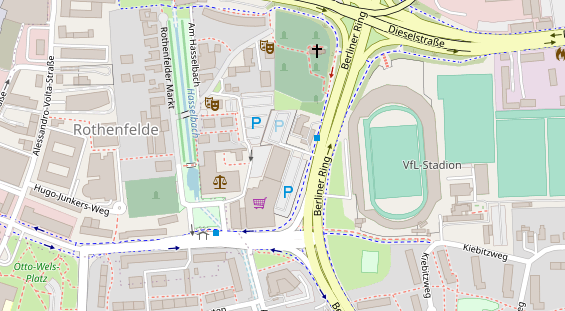 Fahrradwerkstatt auf Satellitenbild