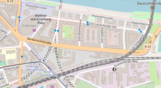 Fahrradwerkstatt auf Satellitenbild