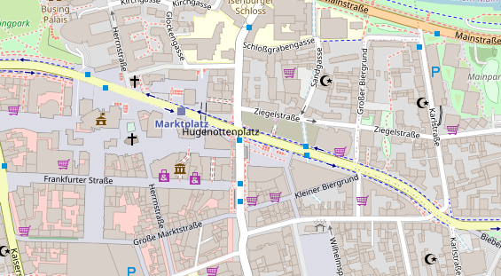 Fahrradwerkstatt auf Satellitenbild
