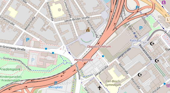 Fahrradwerkstatt auf Satellitenbild