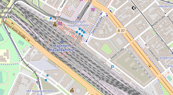 Fahrradwerkstatt auf Satellitenbild
