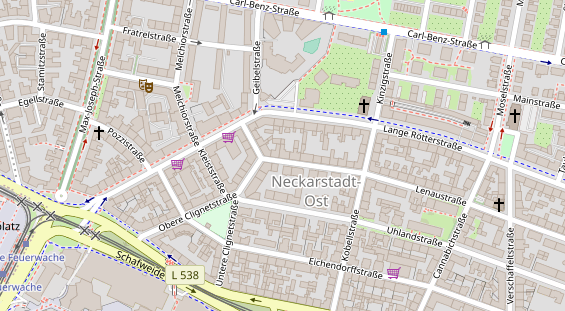 Fahrradwerkstatt auf Satellitenbild