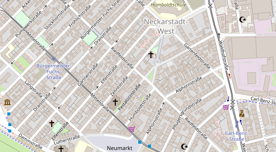 Fahrradwerkstatt auf Satellitenbild