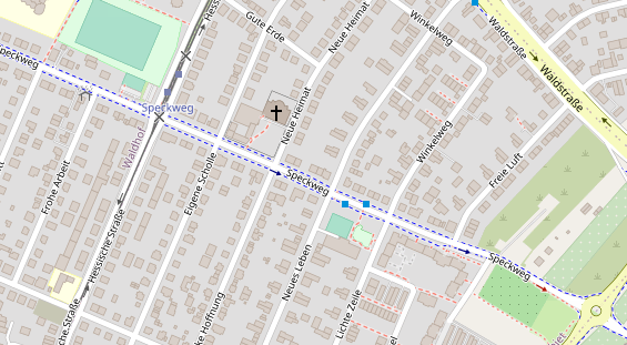 Fahrradwerkstatt auf Satellitenbild