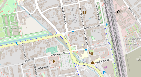 Fahrradwerkstatt auf Satellitenbild