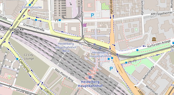 Fahrradwerkstatt auf Satellitenbild