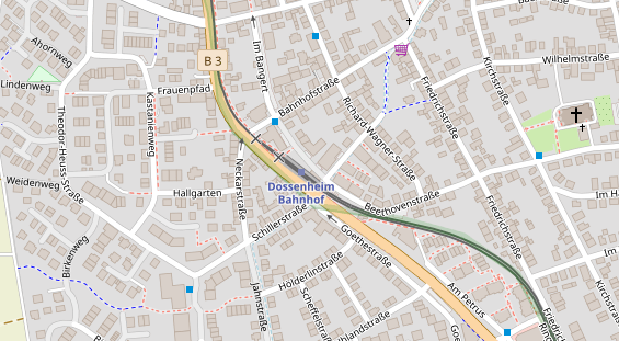 Fahrradwerkstatt auf Satellitenbild