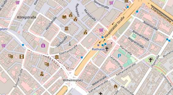 Fahrradwerkstatt auf Satellitenbild