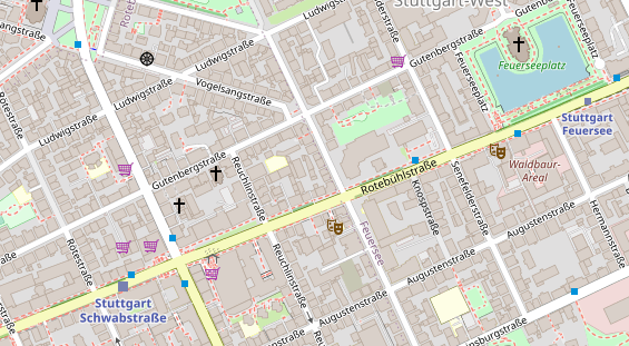 Fahrradwerkstatt auf Satellitenbild