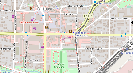 Fahrradwerkstatt auf Satellitenbild