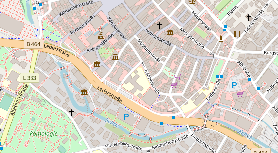 Fahrradwerkstatt auf Satellitenbild