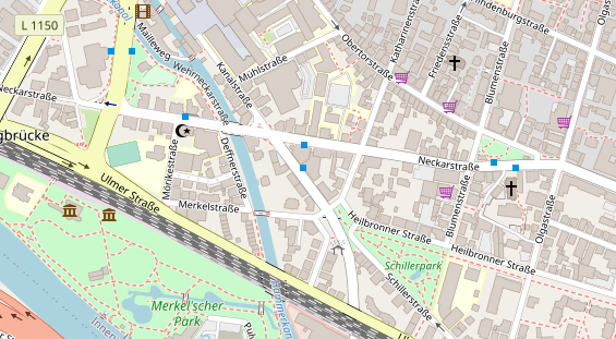 Fahrradwerkstatt auf Satellitenbild