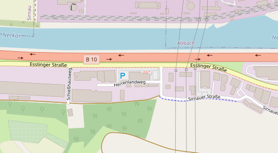 Fahrradwerkstatt auf Satellitenbild