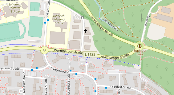 Fahrradwerkstatt auf Satellitenbild