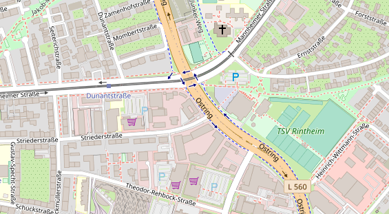 Fahrradwerkstatt auf Satellitenbild