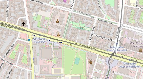 Fahrradwerkstatt auf Satellitenbild