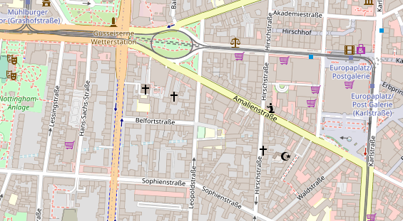Fahrradwerkstatt auf Satellitenbild