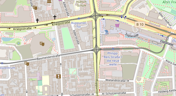 Fahrradwerkstatt auf Satellitenbild